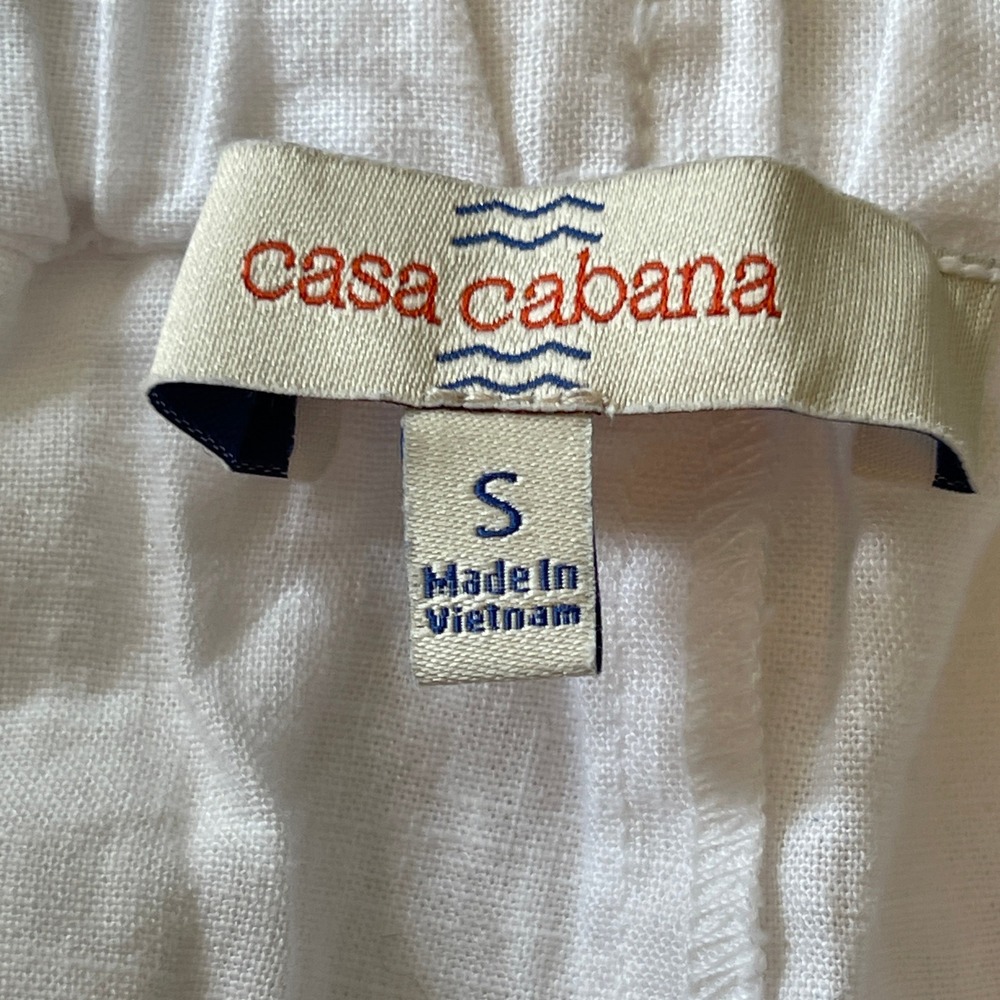 Casa Cabana Women's Linen Blend Pull on White Capris‎ Size Small - Picture 3 of 12